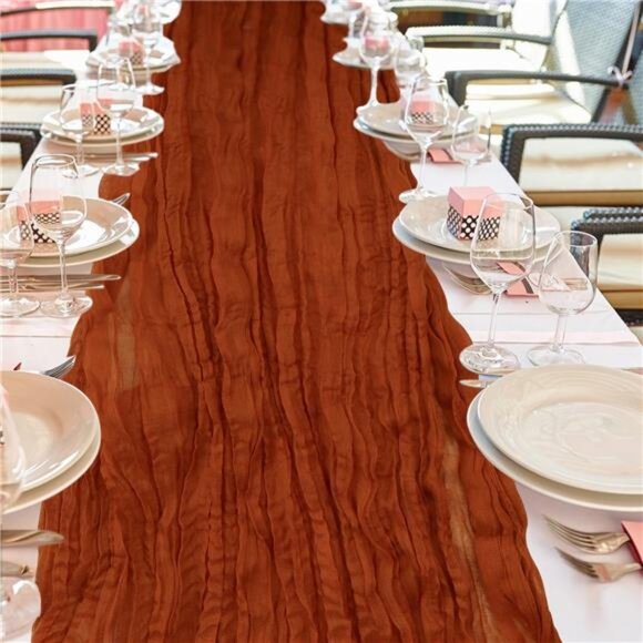 12 Pack Cheesecloth Table Runner,Runner Gauze Boho Wedding Decor Romantic Runner - Picture 6 of 7